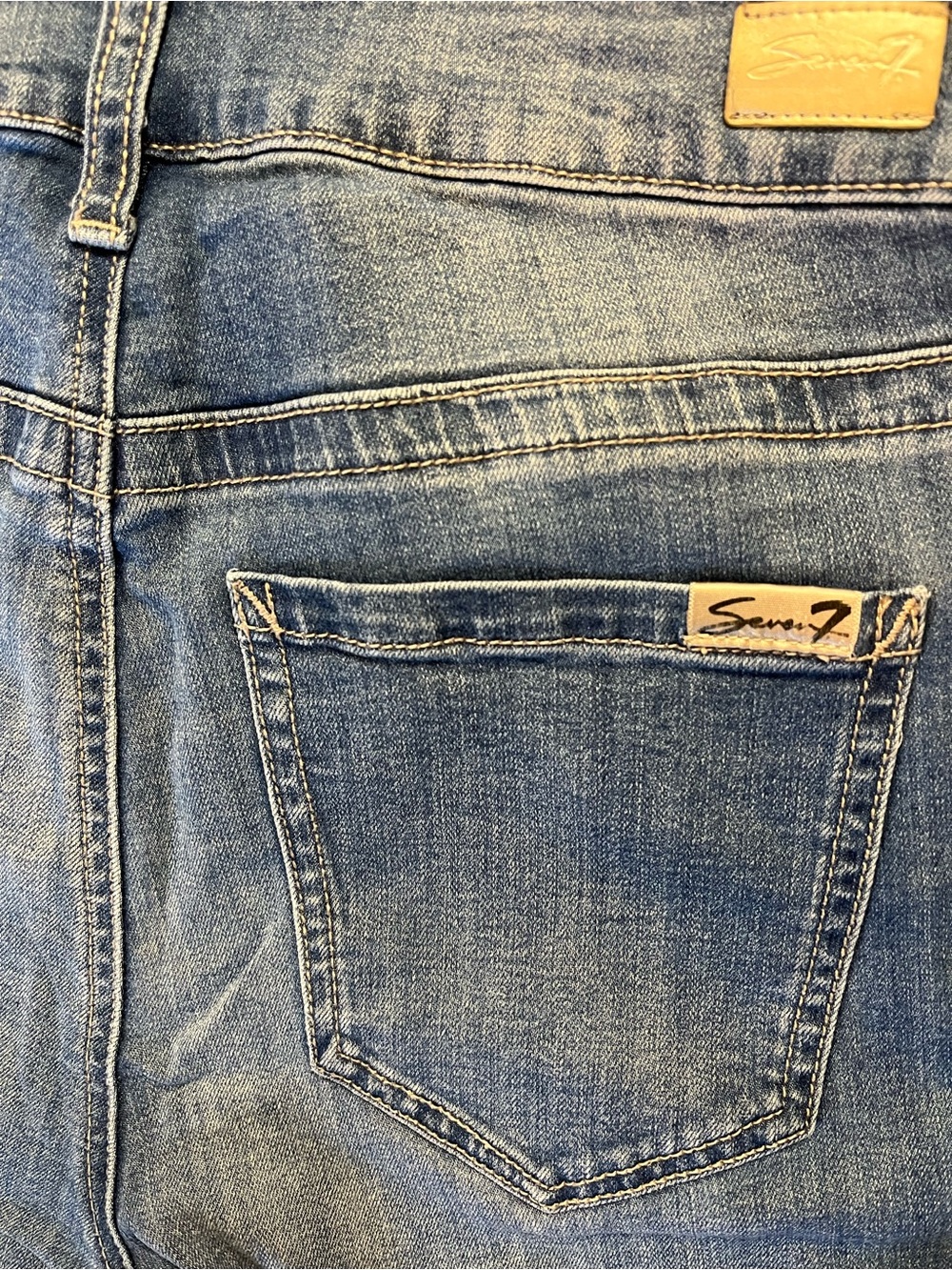 Seven7 Light Blue Embroidered Capri Jeans - Picture 4 of 7
